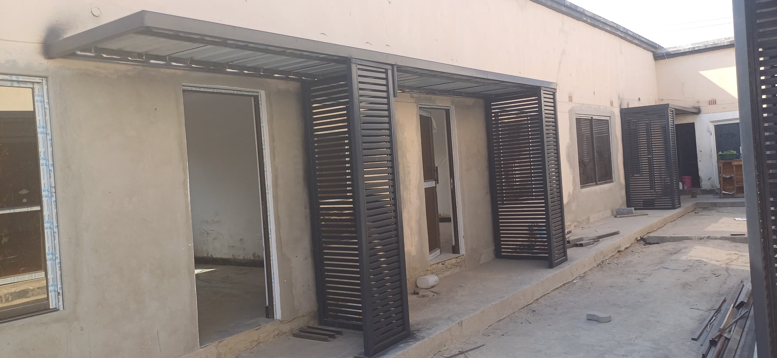 Industrial steel fabrication workshop